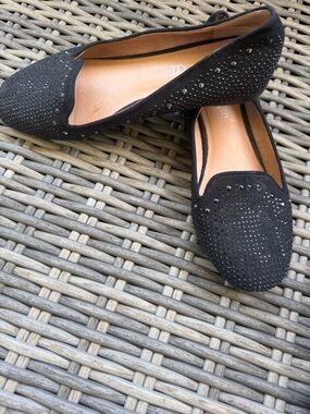 Aldo Black Crystal-Studded Women's Loafers
